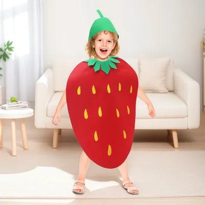 Easy Cosplay Prop - いちごのフルーツコスチューム1点。子供用コスプレ衣装。着心地が良く、着脱が簡単。子供のパーティーやハロウィーン、パフォーマンス、ファッションショーの小道具として最適。