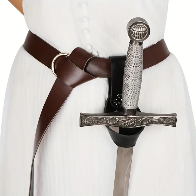 Cosplay Prop Dagger - バイキングレトロレザーコスプレベルト（剣ケース付き）プロ貴族ハロウィンコスチュームアクセサリー中世LARPロールプレイング小道具