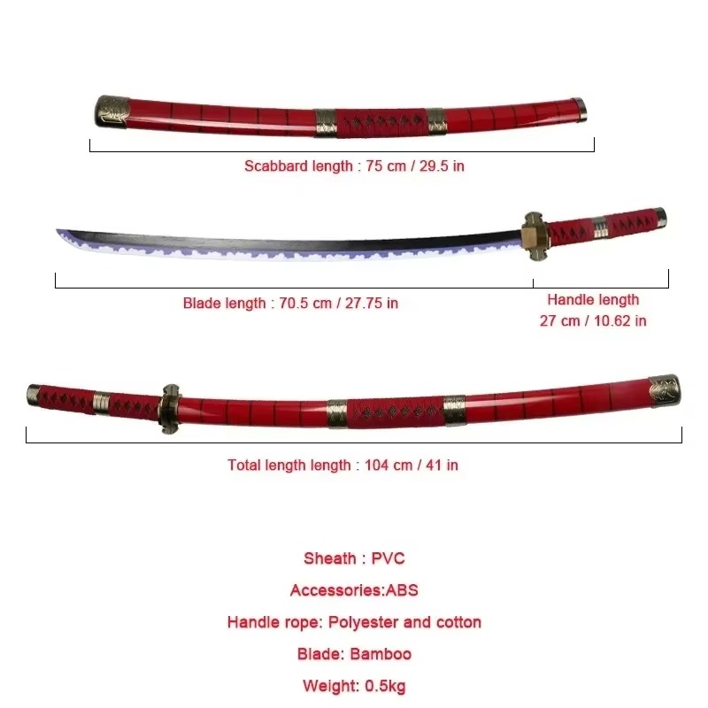 40インチ ロロノア・ゾロ 刀 忍者ナイフ 剣 アニメコスプ - Cosplay Prop Dagger のレビューと価格